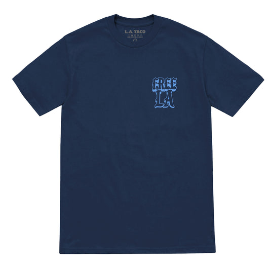 FREE L.A. TACO T-Shirt (Dark Blue and Teal)