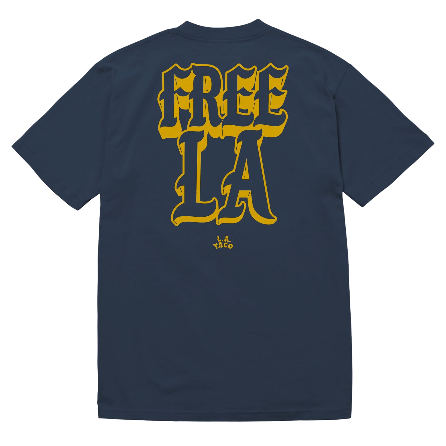 FREE L.A. TACO T-Shirt (Navy Blue and Yellow)