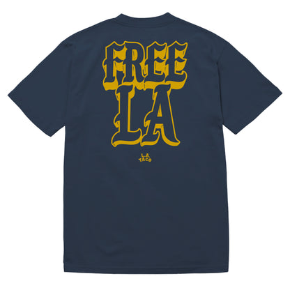 FREE L.A. TACO T-Shirt (Navy Blue and Yellow)