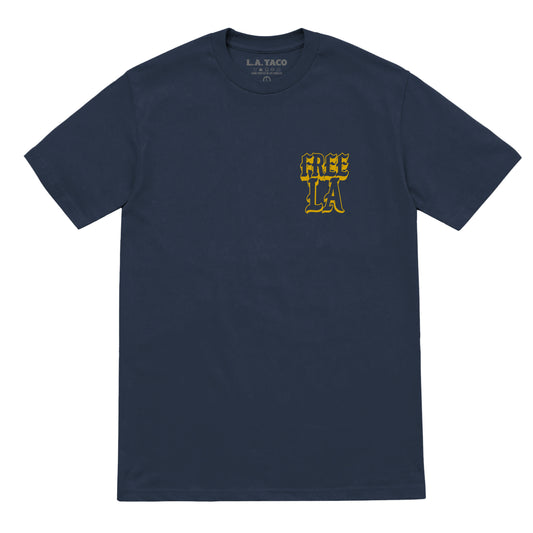 FREE L.A. TACO T-Shirt (Navy Blue and Yellow)